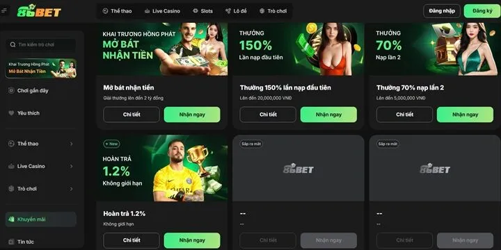 Kho game chất lượng khẳng định tên tuổi của 86Bet